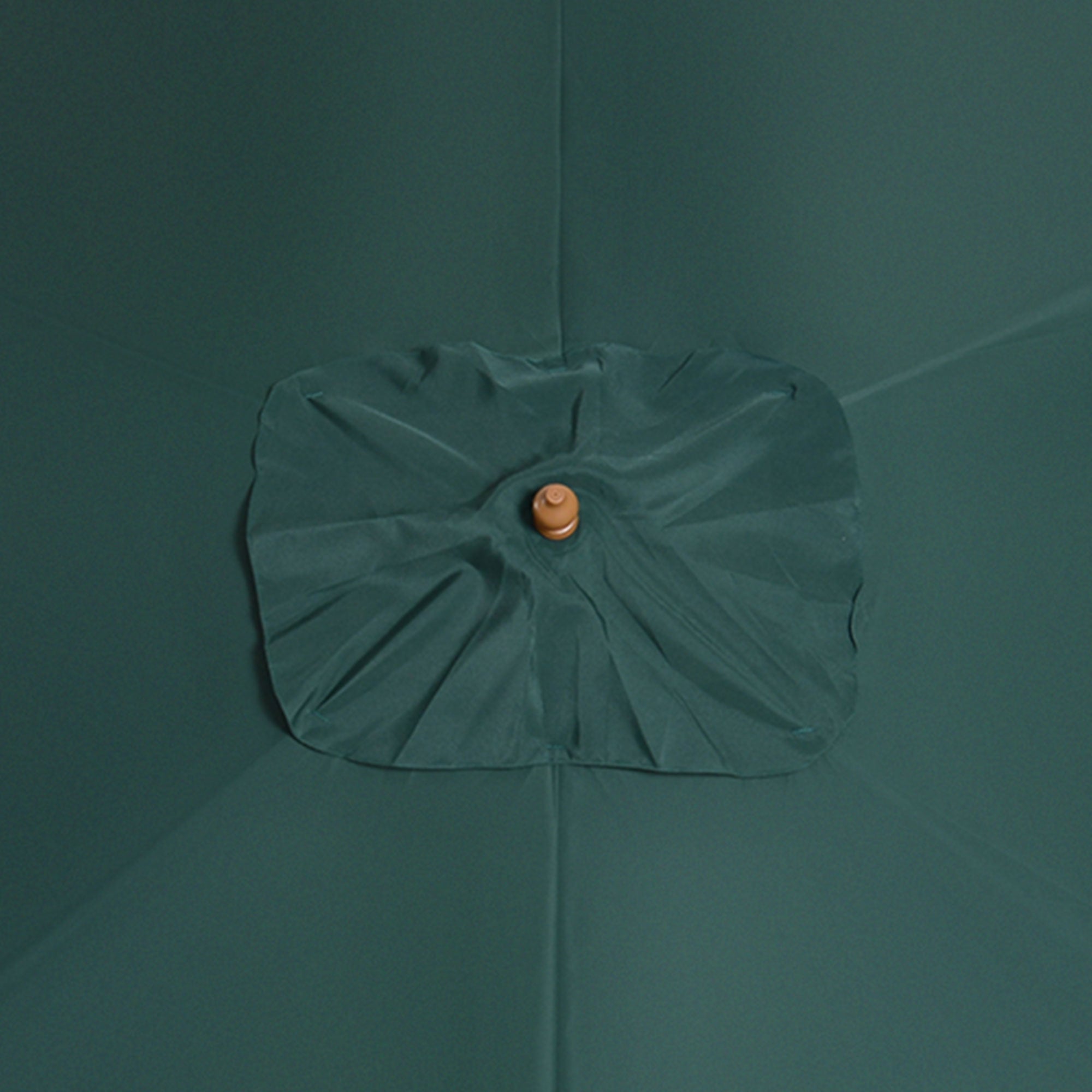 EASYCOMFORT 2x3 m Garden Umbrella in Lacquered Wood and Bamboo with Removable Cover, Dark Green