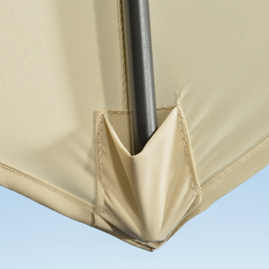 Easycomfort Ombrellone da Giardino Decentrato 3x2.5 m with Angolazione Regolabile e Girevole a 360°, Crema
