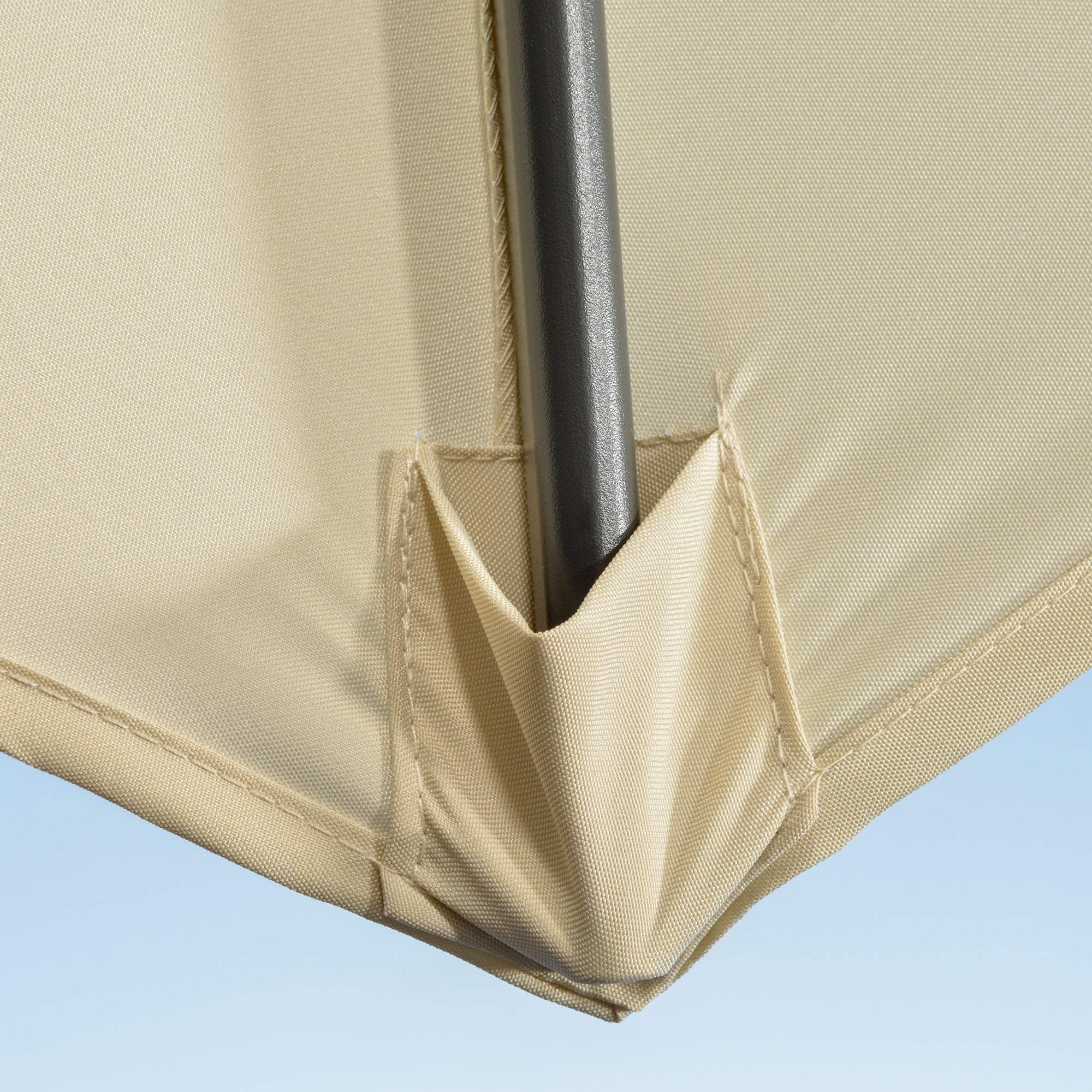 Easycomfort Ombrellone da Giardino Decentrato 3x2.5 m with Angolazione Regolabile e Girevole a 360°, Crema