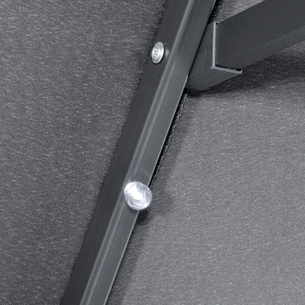 EasyComfort dubbele parasol met zonne-LED's 295x150x219 cm, grijs