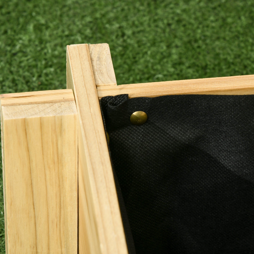 Easycomfort Orto Rialzato a 3 Livelli in Legno d'Abete per Verdure, Fiori e Piante da Giardino 93x93x35 cm