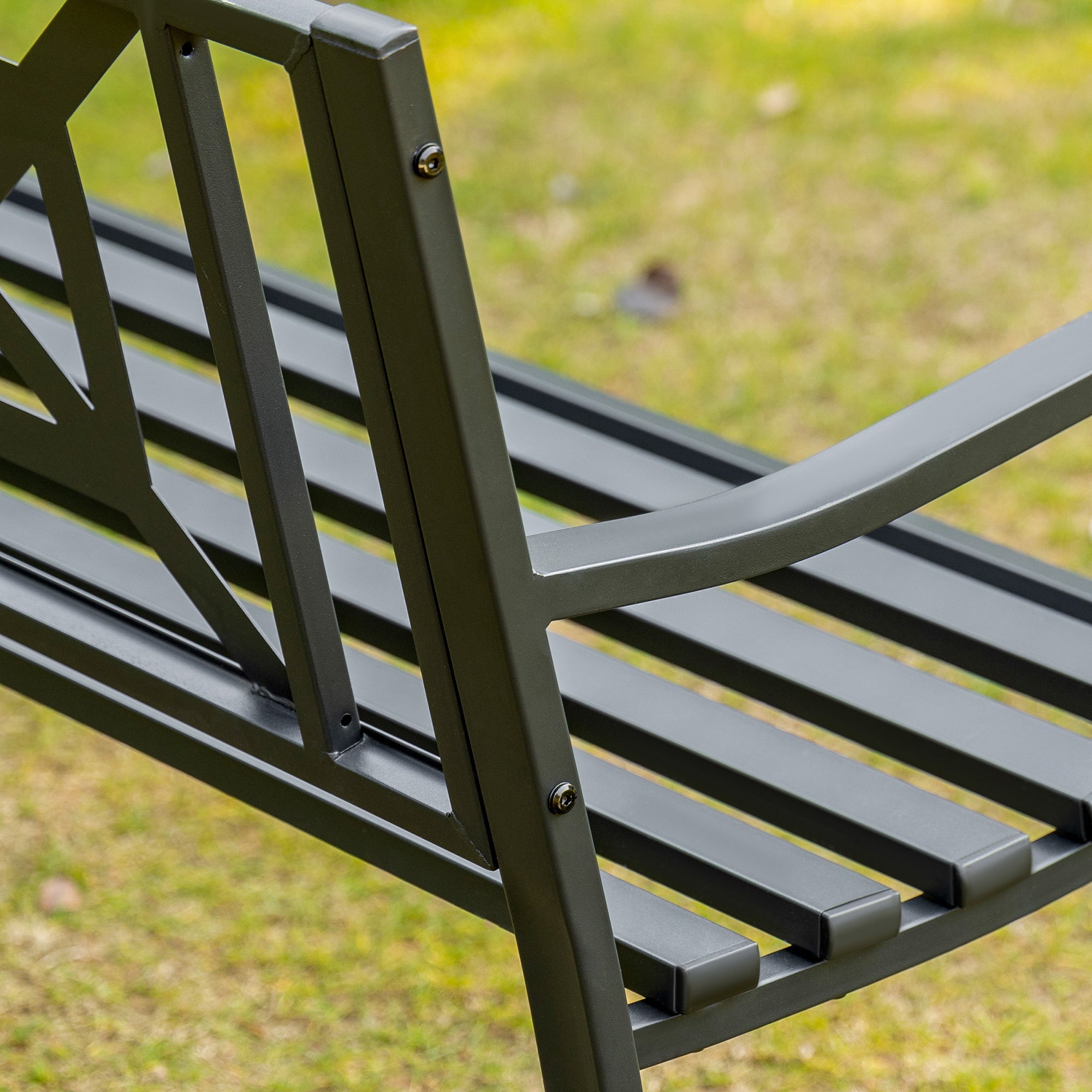 EasyComfort tuinbank staal 2-zits zwart 128x62.5x81.5 cm