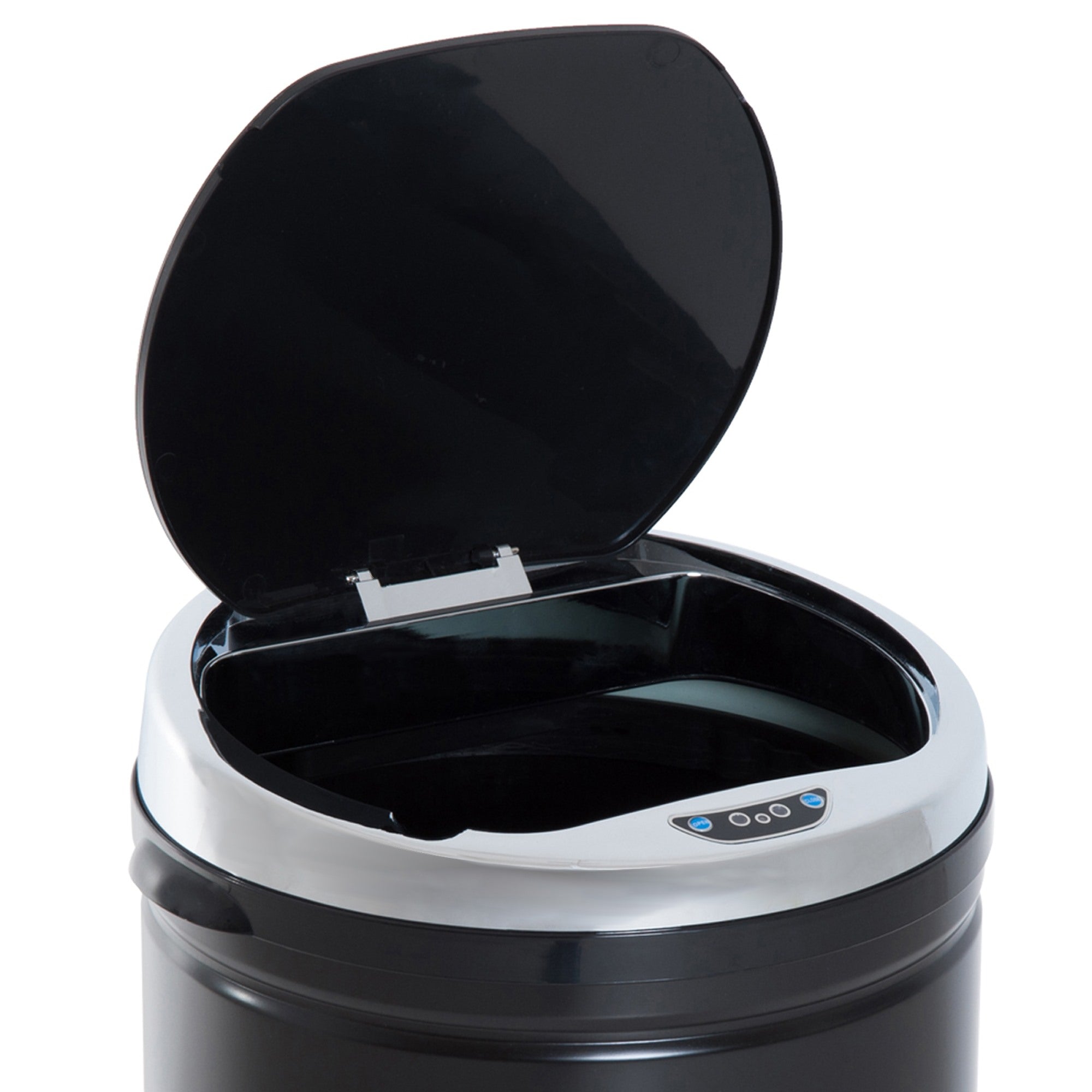 Easycomfort Pattumiera Automatica with Sensore a Infrarossi e Capacità 50L, Acciaio Inox e Plastica, black, 30.5x30.5x81.5cm