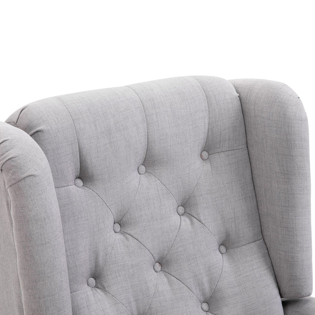 EasyComfort Grijze fauteuil in Franse stijl, brede zitting