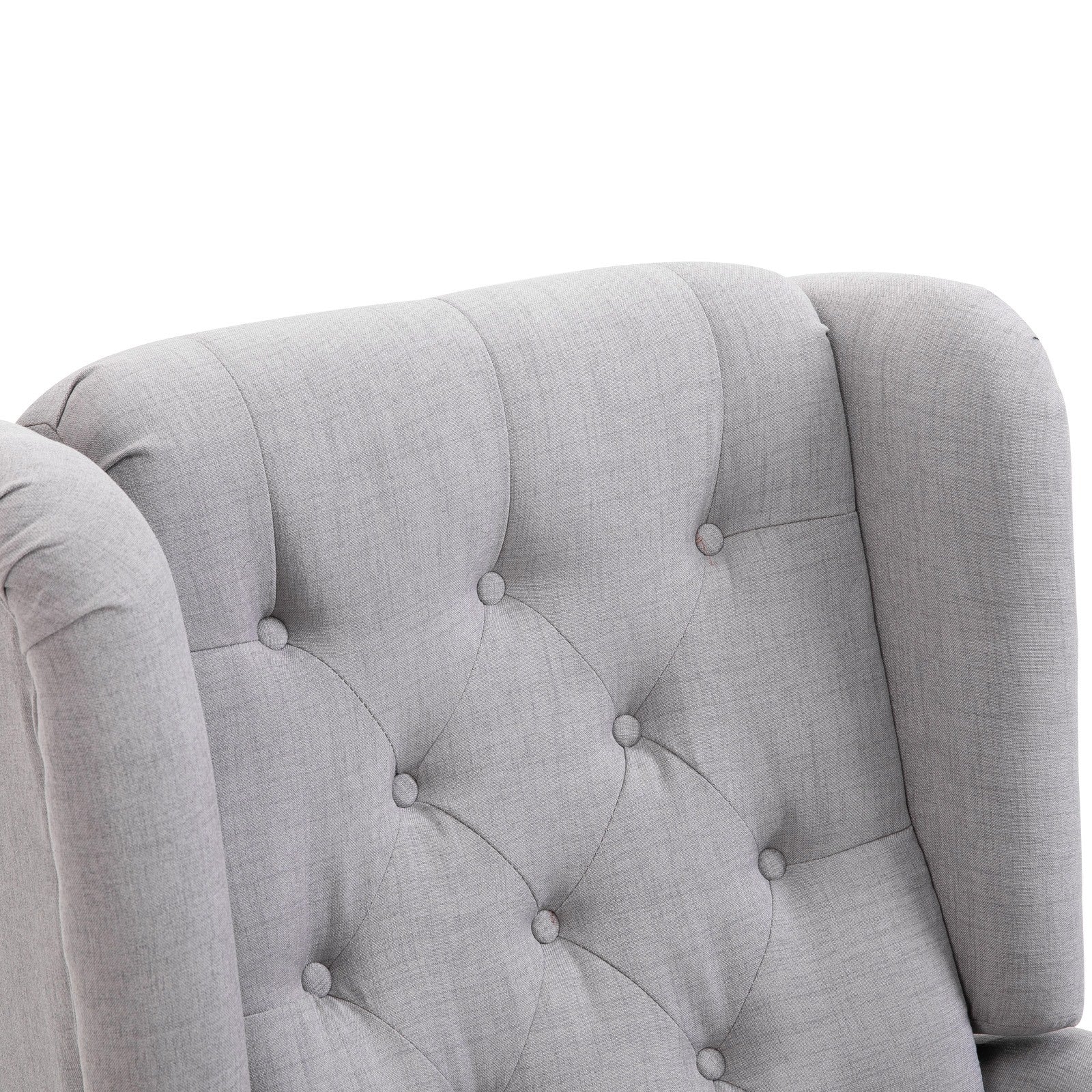 EasyComfort Grijze fauteuil in Franse stijl, brede zitting