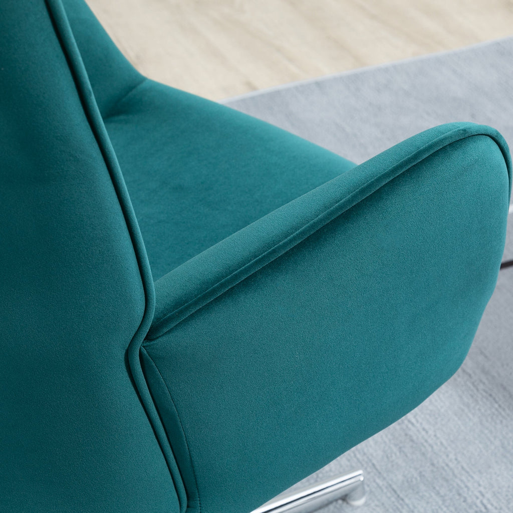 EasyComfort draaifauteuil fluweel, verstelbare hoogte, blauw