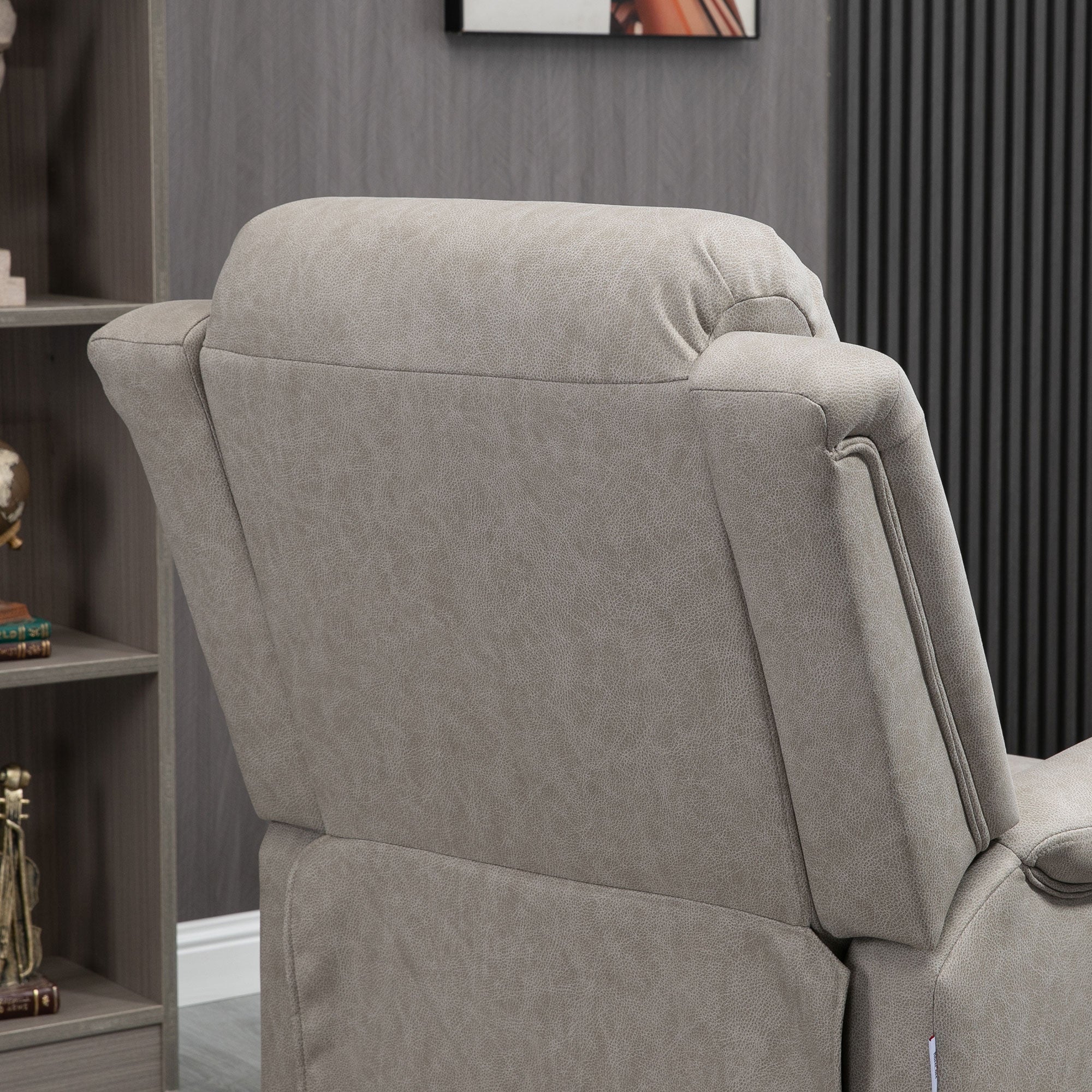 Easycomfort Poltrona Reclinabile Manualmente 135° with Poggiapiedi, Poggiatesta e Braccioli Imbottiti, 78x96x102 cm, Grigio