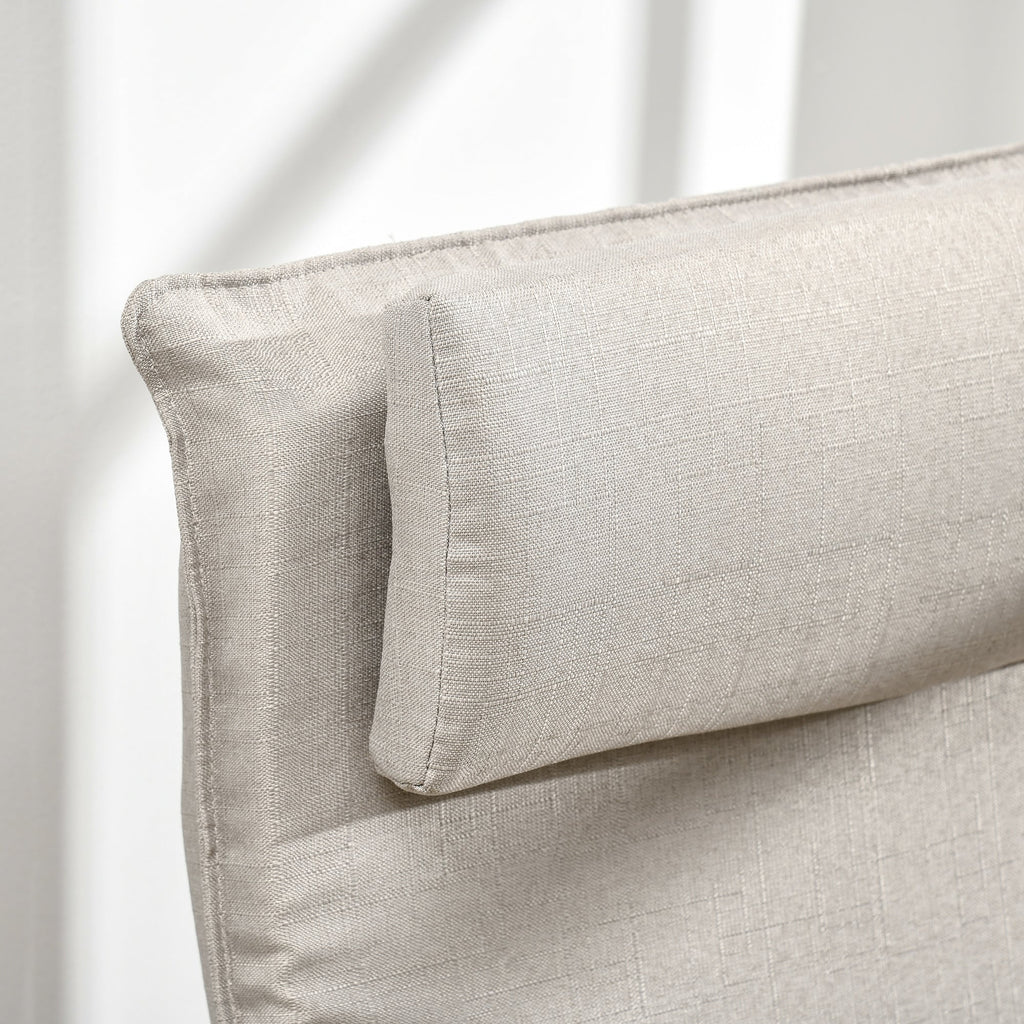 Easycomfort Poltrona Relax with Pouf Poggiapiedi in Legno e Tessuto with Poggiatesta, 67x69x100cm, Grigio