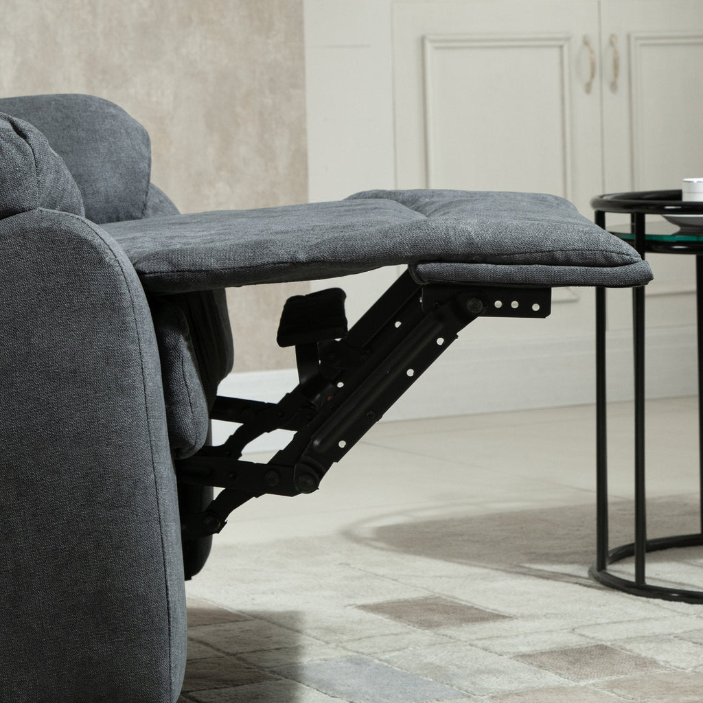 Easycomfort Poltrona Relax Manuale Ergonomica in Tessuto, Poltrona Reclinabile a 150° e Poggiapiedi per Casa e Ufficio, 93x88x102cm, Grigio Scuro