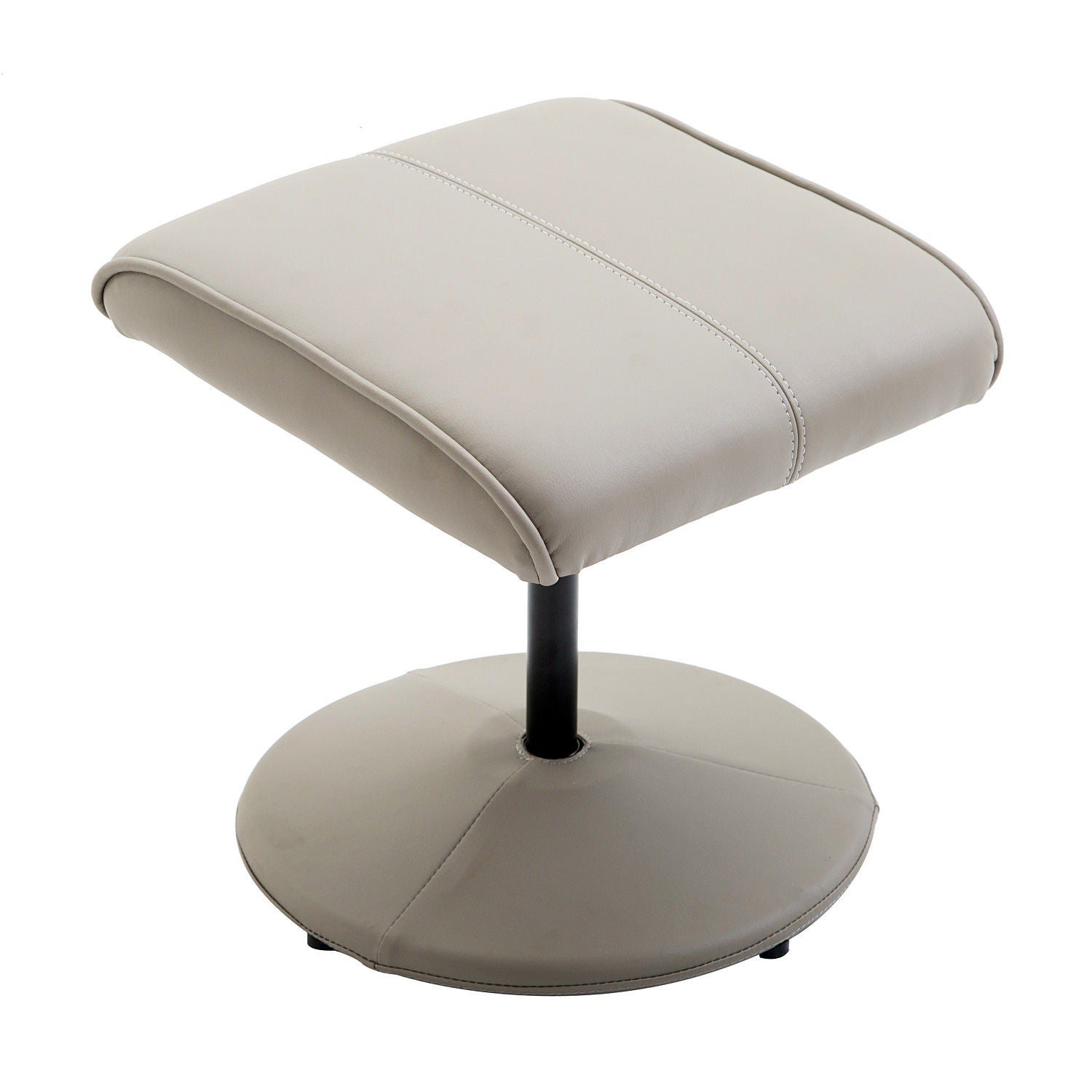Easycomfort Poltrona Relax Reclinabile with Pouf Poggiapiedi Abbinato e Rivestimento in Finta pelle, 71x78x101cm, Grigia