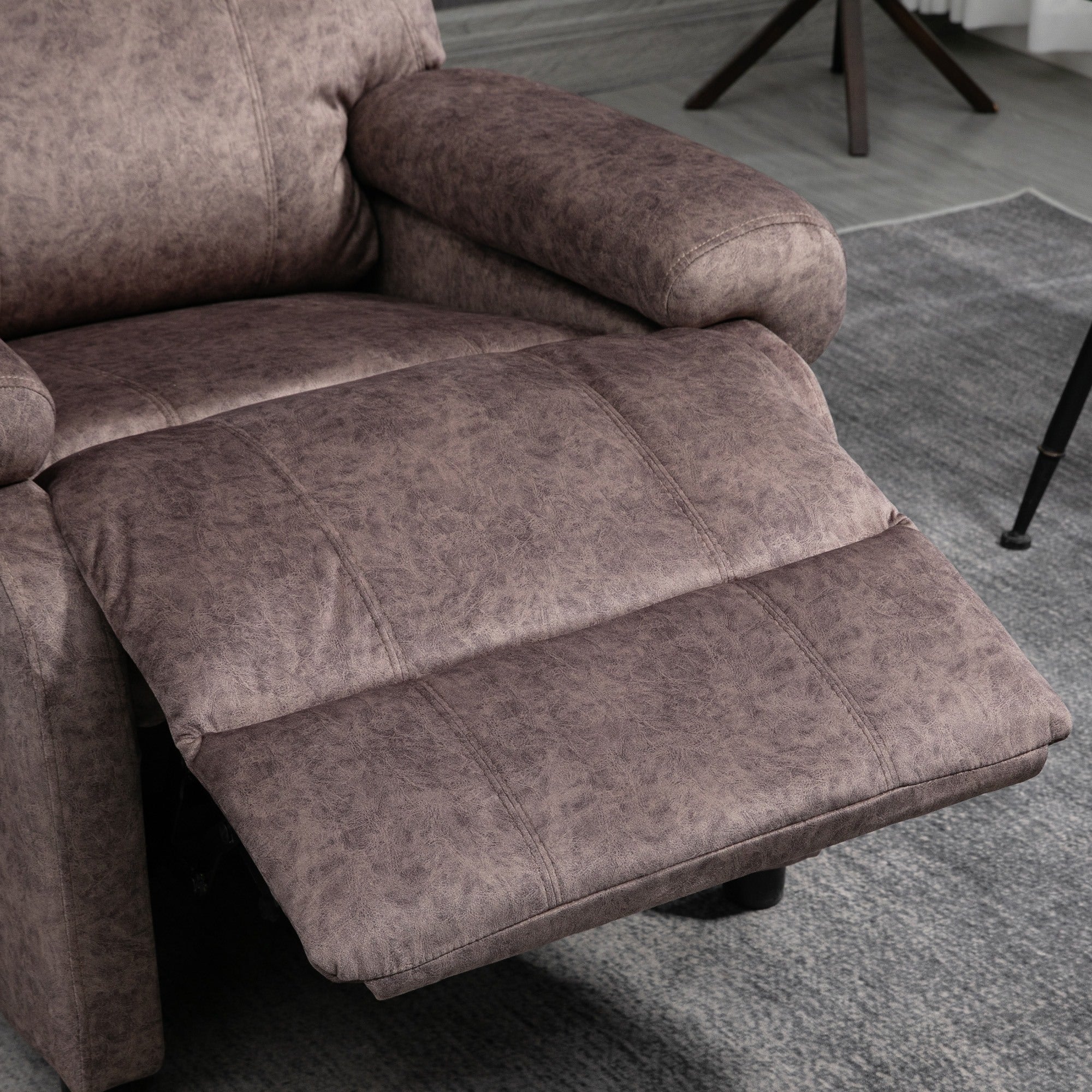 Easycomfort Poltrona Relax Reclinabile Manualmente in Tessuto with Imbottitura Extra, Marrone