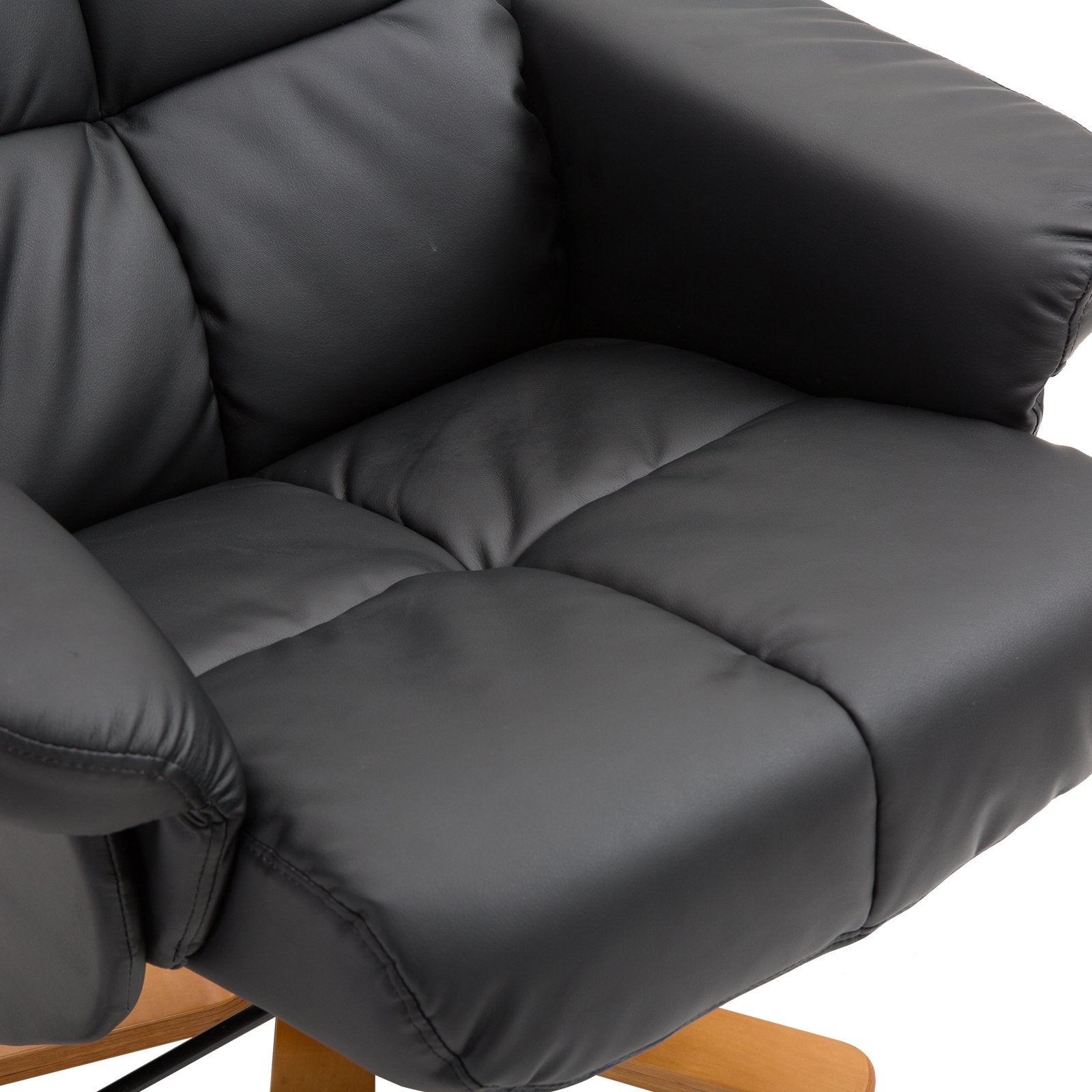 Easycomfort Poltrona Sedia Relax Reclinabile with Poggiapiedi in Pelle PU black