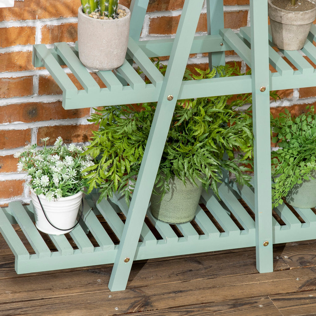 EasyComfort plantenrek 3 niveaus vurenhout 76x26x76 cm lichtgroen