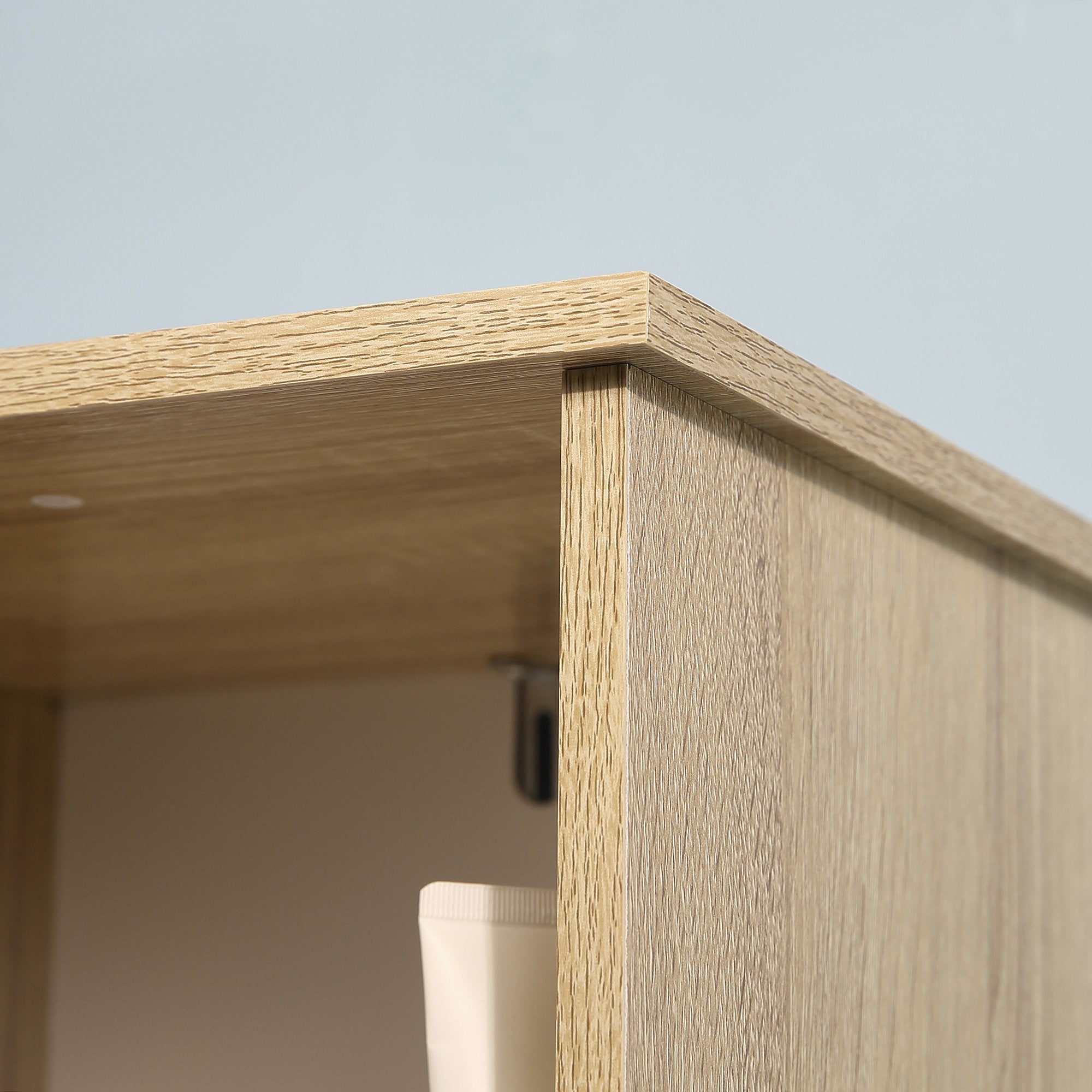 Easycomfort Scaffale Bagno Salvaspazio in Legno, Mobiletto a Colonna with Ripiani, Armadietto e Cassetto, white, 32.6x30x171.2cm
