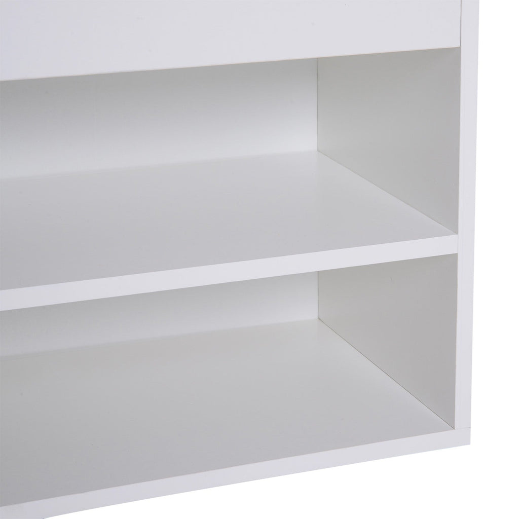 Easycomfort Scarpiera Panca with Sedile Imbottito Ribaltabile da Ingresso Legno 80x30x47cm white