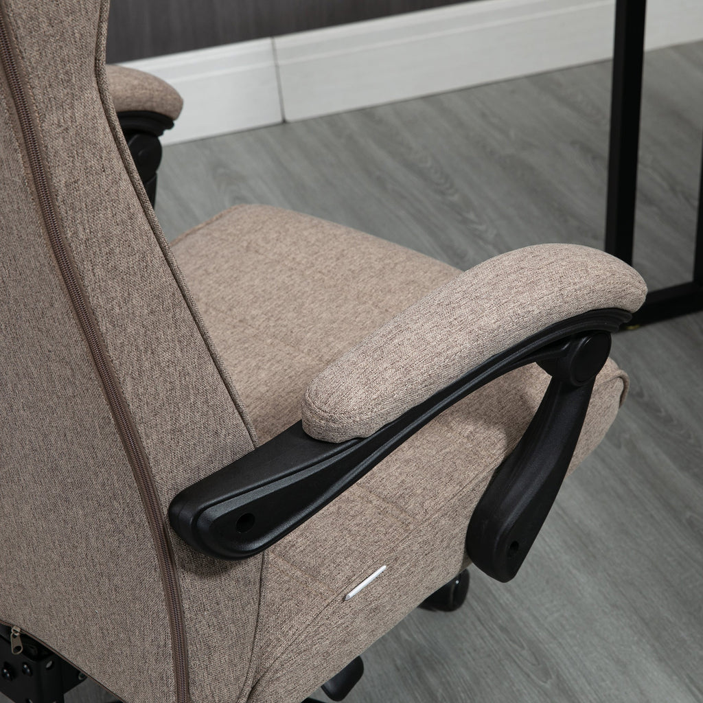 Easycomfort Sedia da Ufficio with Altezza Regolabile, Poggiapiedi Incluso e Seduta Imbottita, 68x67x106-114 cm, Marrone