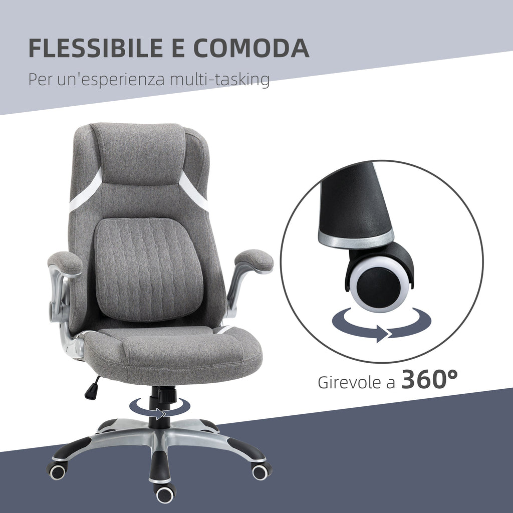 Easycomfort Sedia da Ufficio Reclinabile in Tessuto Traspirante e Acciaio with Altezza Regolabile, 68x76x109-117 cm