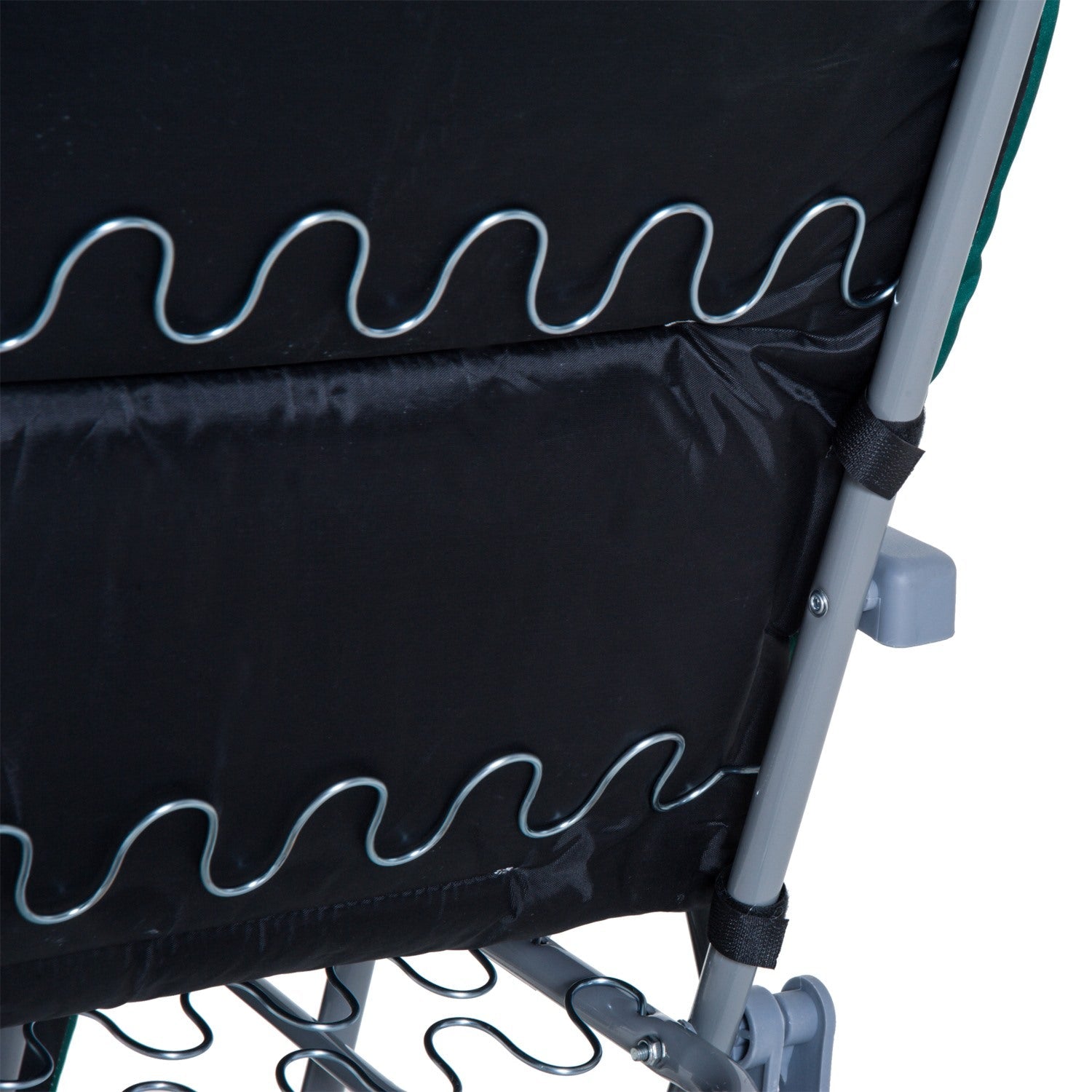EASYCOMFORT 2-Piece Folding and Reclining Beach Deck Chair, Garden Sun Loungers with Padded Cushion, Green and White