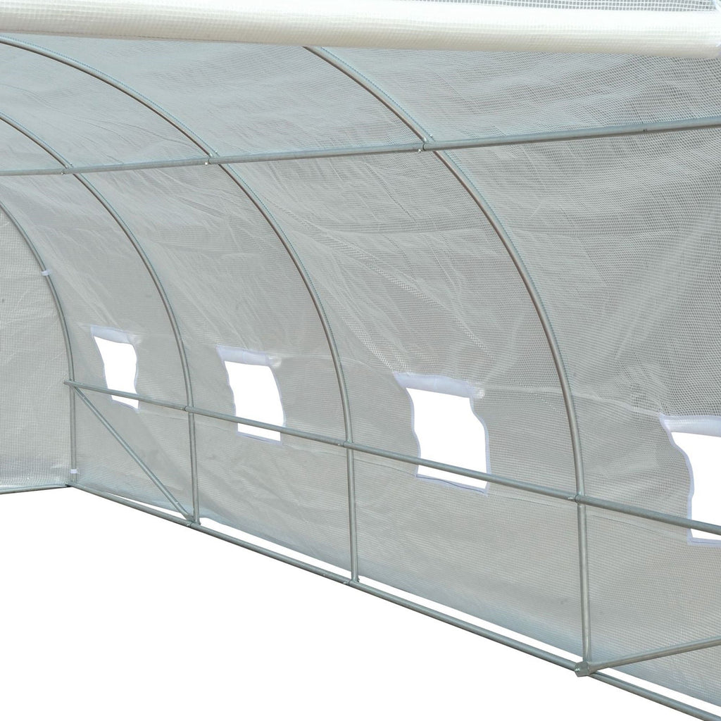 EasyComfort Serra da Giardino a Tunnel Per Piante, Struttura in Metallo e Copertura in PE, 6x3x2m, white
