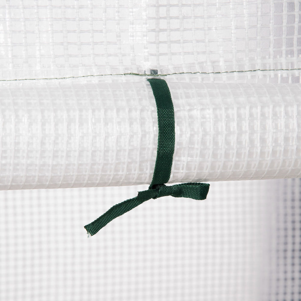 EasyComfort Tuinkas PE/staal met 2 schappen en oprolbare deur, 143x73x195 cm