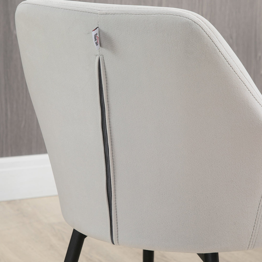 Easycomfort Set 2 Sedie per Soggiorno Nordiche with Schienale e Braccioli Ricurvi e Seduta Imbottita, 54x57x80 cm, Grigio