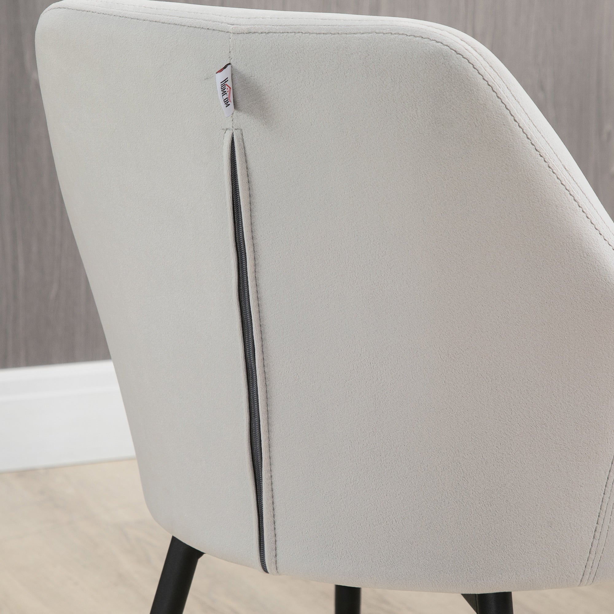 Easycomfort Set 2 Sedie per Soggiorno Nordiche with Schienale e Braccioli Ricurvi e Seduta Imbottita, 54x57x80 cm, Grigio