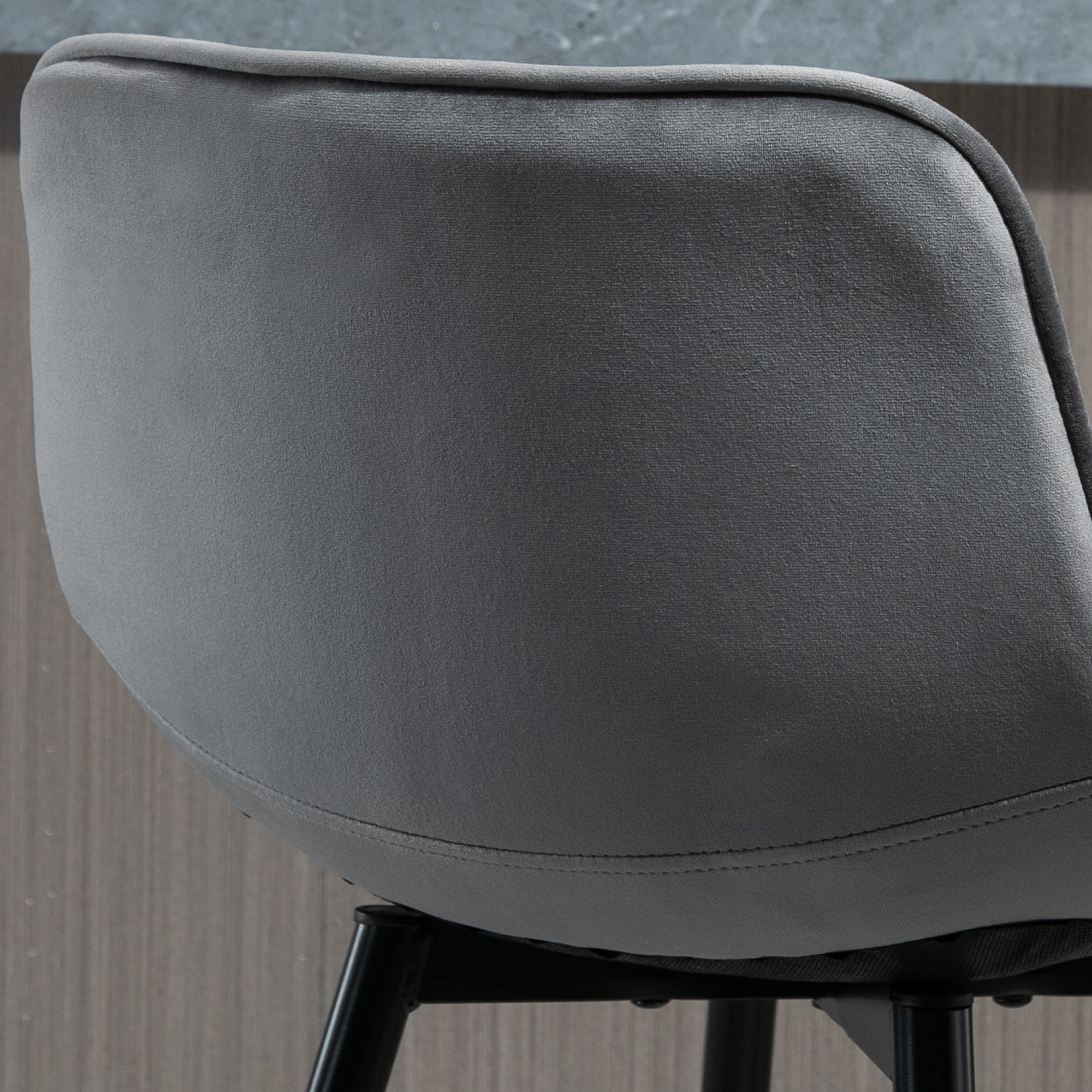 EasyComfort Set 2 Sgabelli Alti da Bar with Sedie Imbottite e Poggiapiedi Stile Nordico, with schienale in Velluto, 45x47x88cm, Grigio