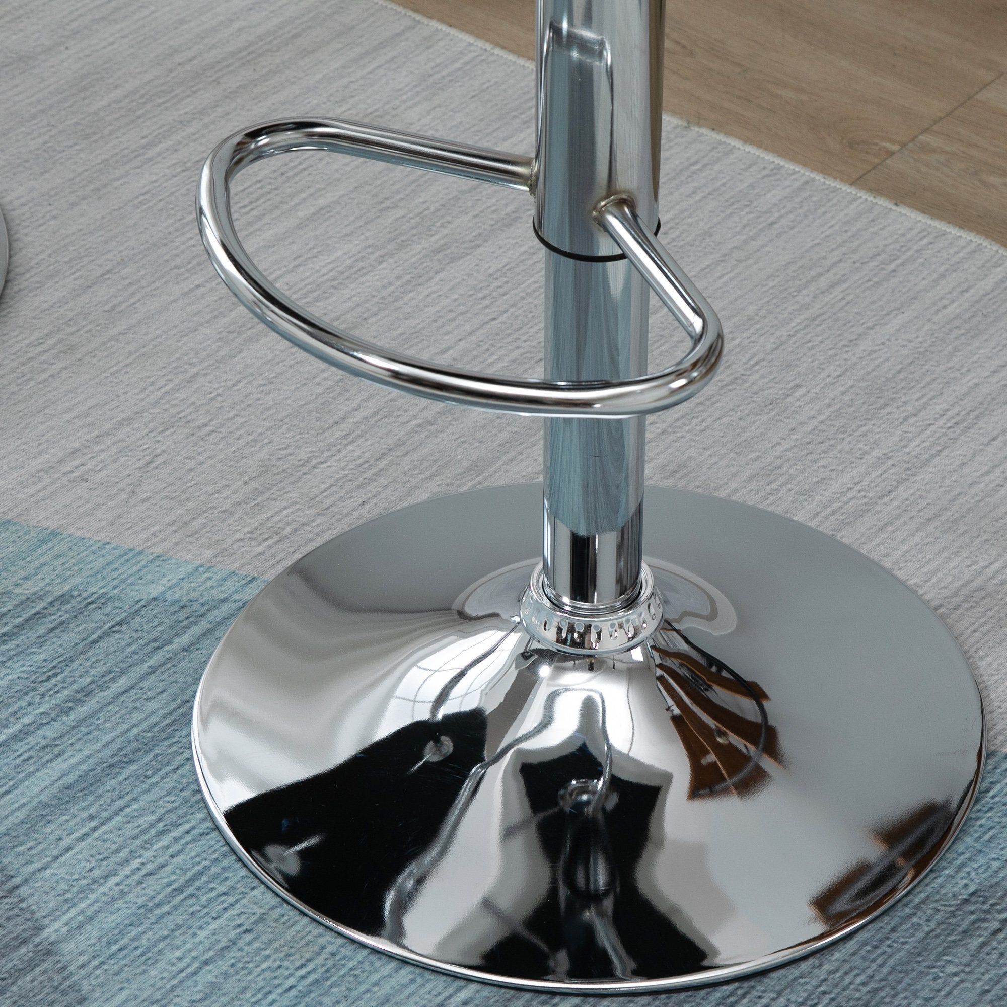 EasyComfort Set 2 Sgabelli Alti da Bar Moderno Girevoli with Altezza Regolabile, Sedia with Rivestimento Similpelle e Base Rotonda, white