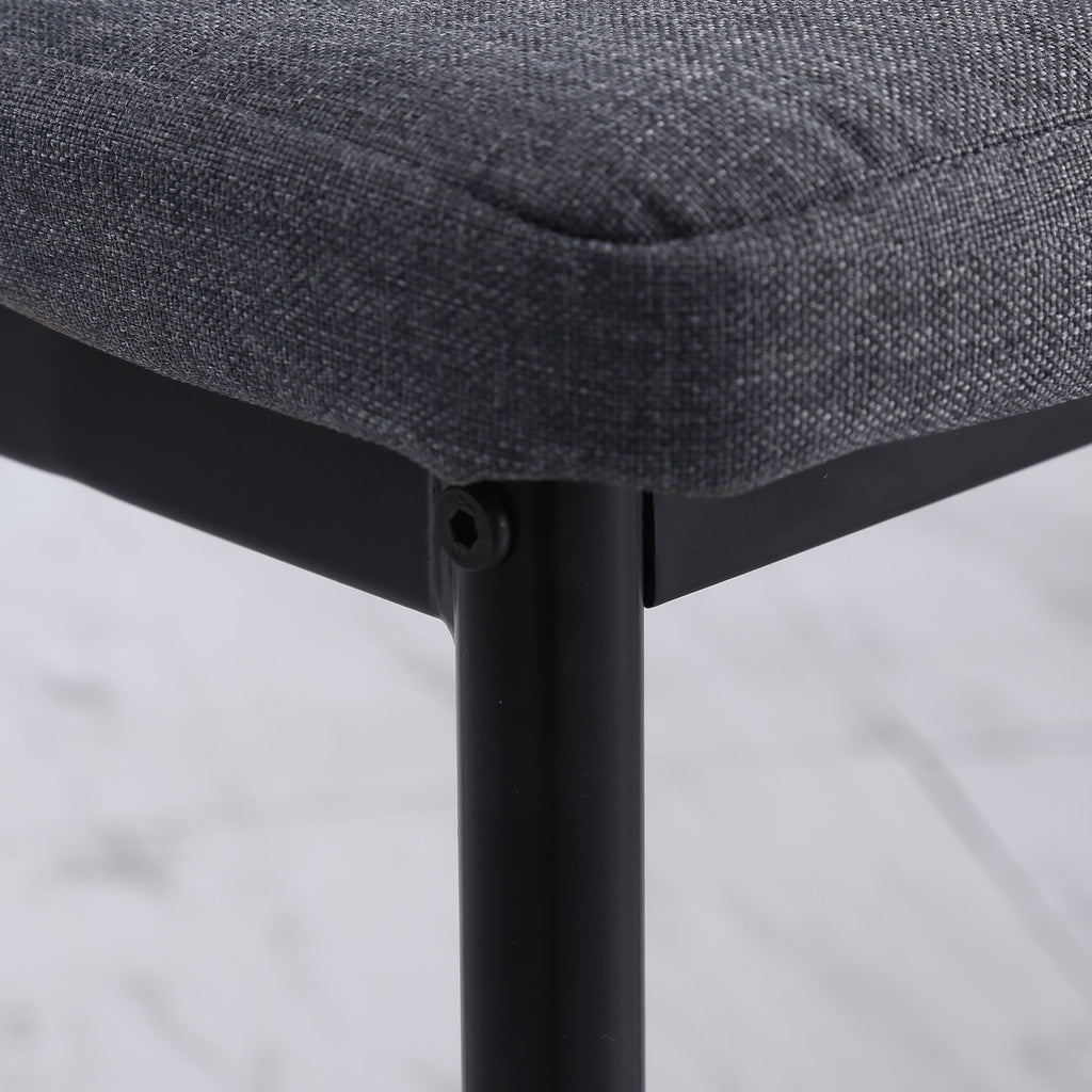 EasyComfort Set 4 Sedie per Soggiorno Imbottite in Tessuto, Sedie Sala da Pranzo Moderne with Gambe in Metallo, Capacità 120 kg, Grigio
