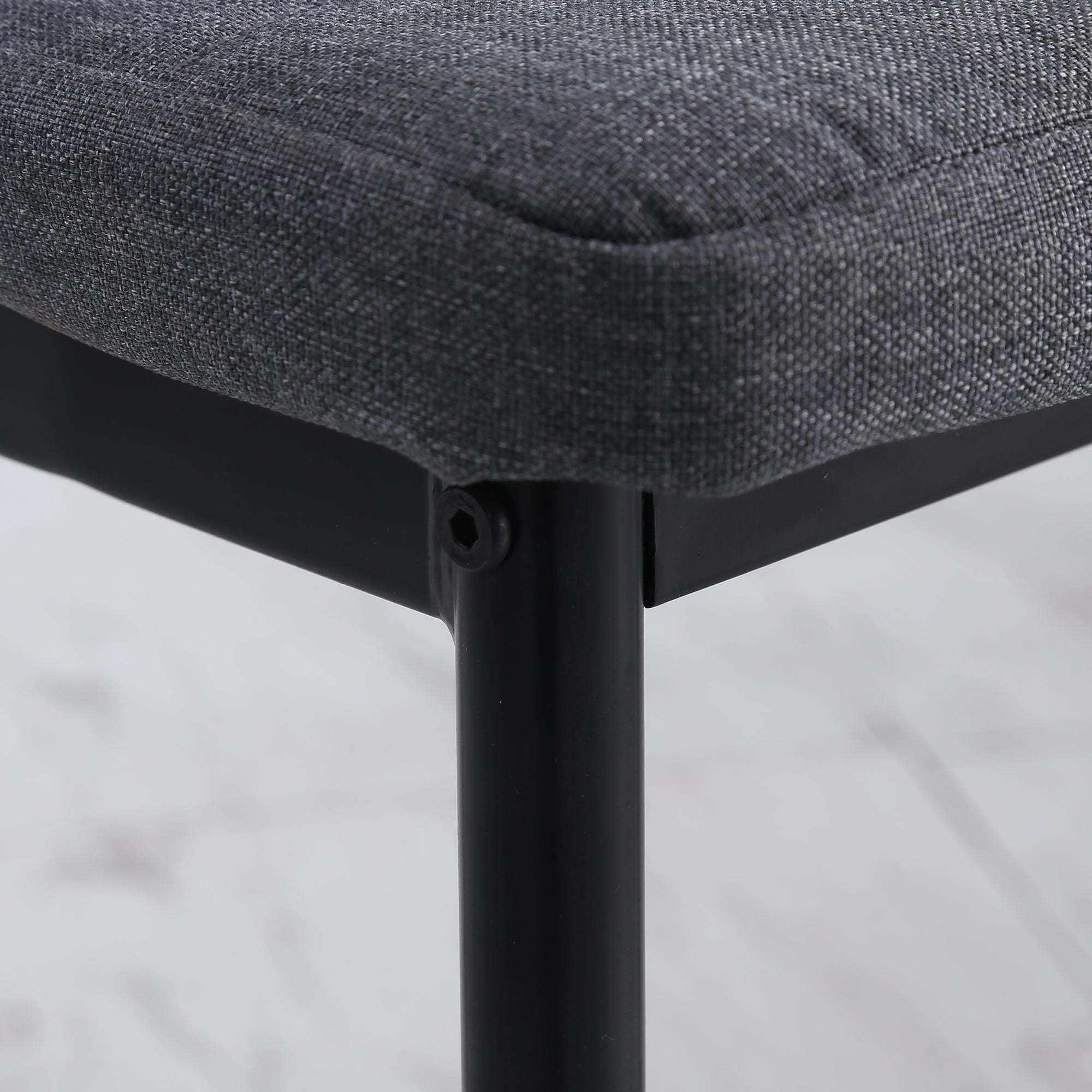 EasyComfort Set 4 Sedie per Soggiorno Imbottite in Tessuto, Sedie Sala da Pranzo Moderne with Gambe in Metallo, Capacità 120 kg, Grigio