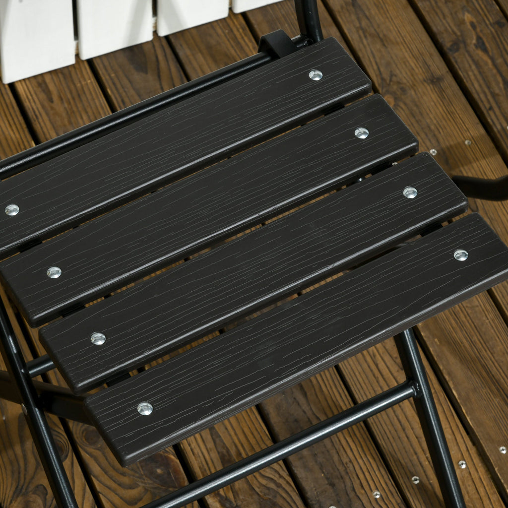 EasyComfort 3-delige tuinset met inklapbare tafel en 2 stoelen - donkergrijs