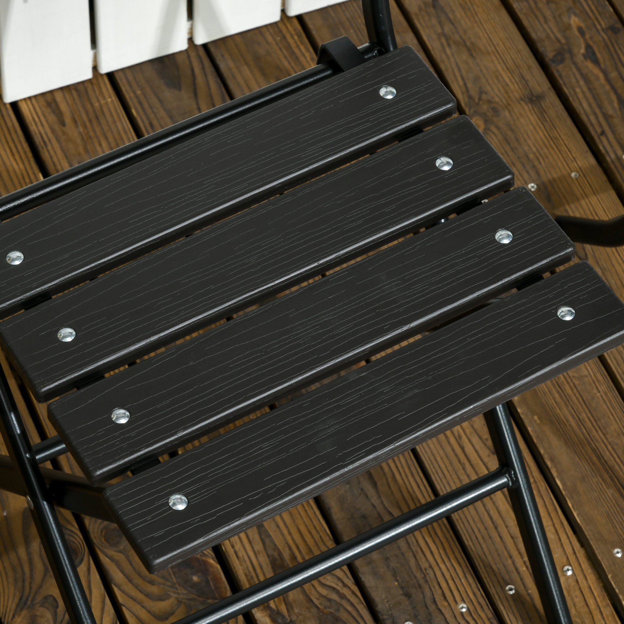 EasyComfort 3-delige tuinset met inklapbare tafel en 2 stoelen - donkergrijs