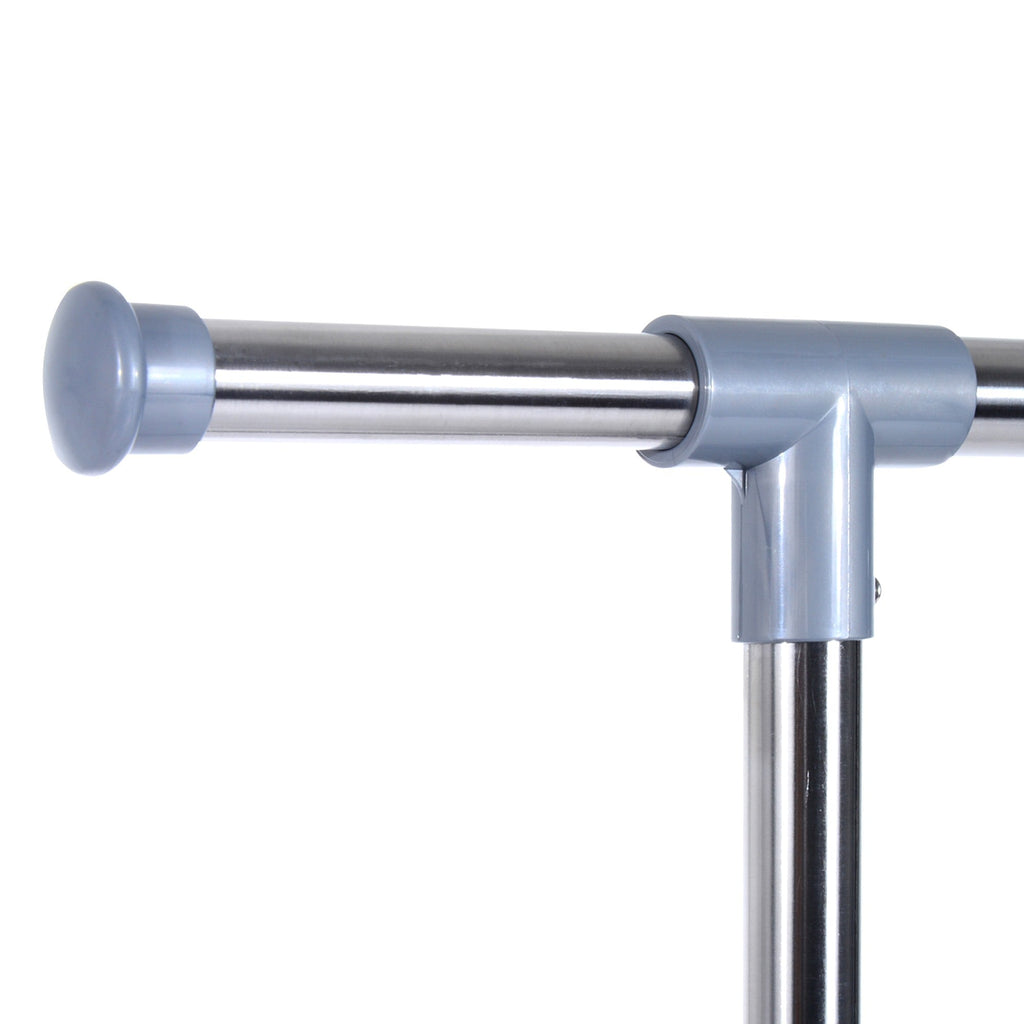 Easycomfort Stender Appendiabiti with Altezza ed Estensione Regolabili, 4 Ruote Girevoli, Acciaio Inox e ABS, 165x48x180cm
