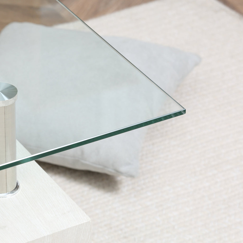 EasyComfort 2-laags salontafel 90x50x42 cm wit