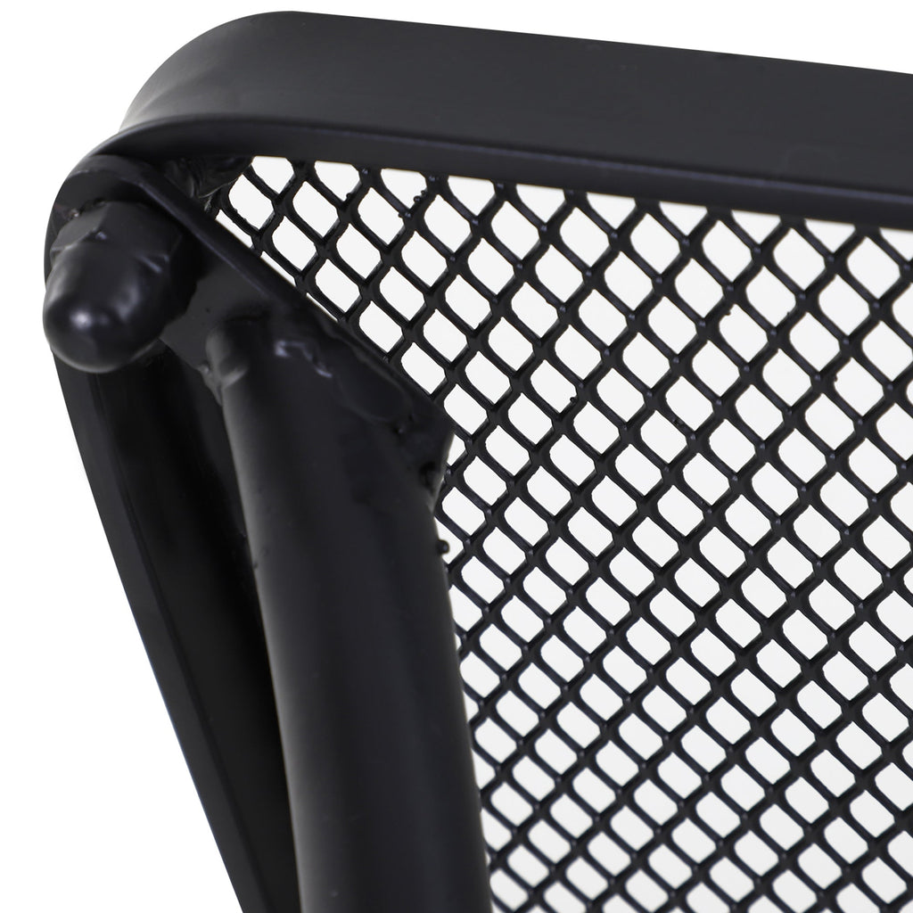 EasyComfort Tavolino da Giardino Quadrato in Acciaio with Piano Traforato, 45x45x50 cm, black