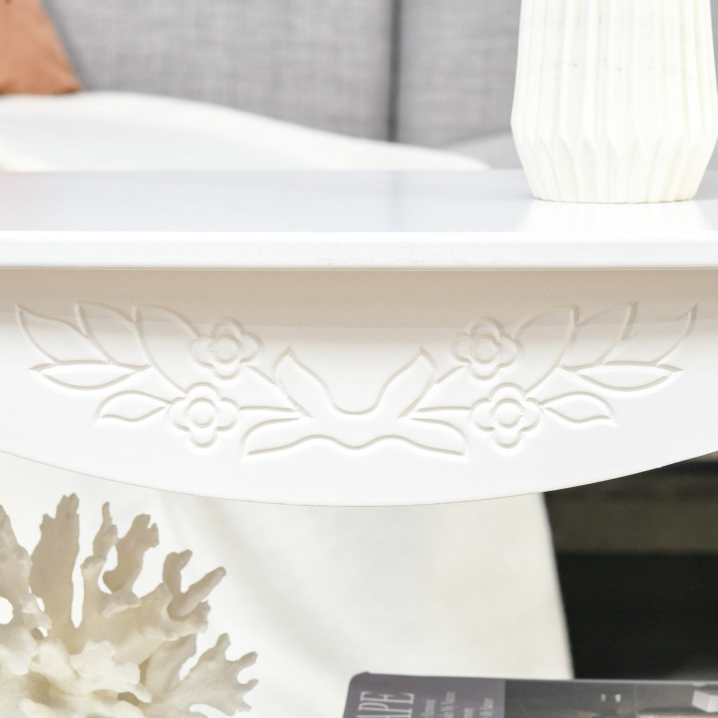 Easycomfort Tavolino da Salotto with Ampio Ripiano Portaoggetti Inferiore in Legno, 94x44x43cm, white