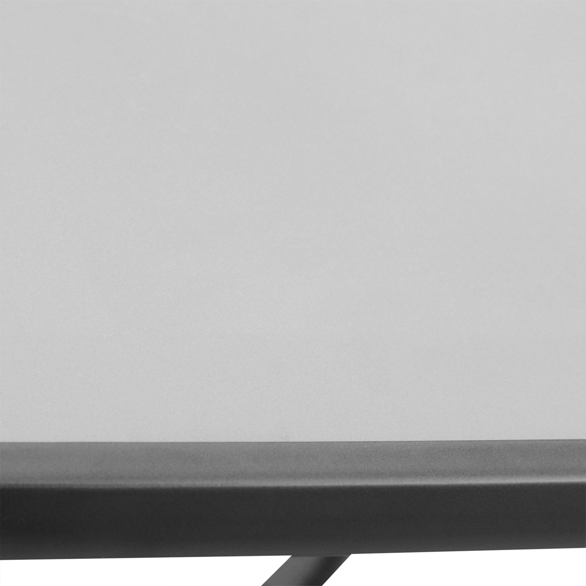 Easycomfort Tavolino Moderno Piano in Vetro Temperato, Tavolo da Giardino Esterno Metallo 68.5x68.5x84cm Grigio