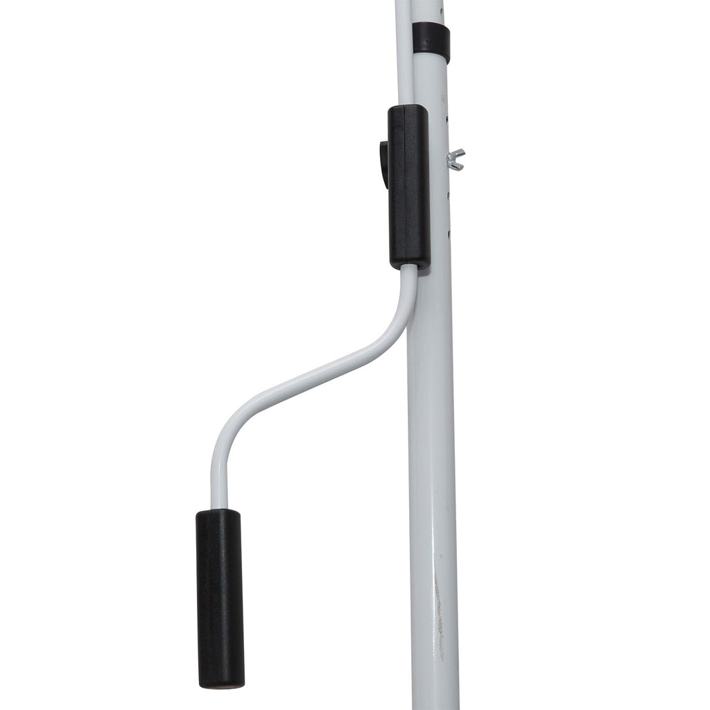 EASYCOMFORT Outdoor Roller Awning 2x1.5m with Crank, Adjustable Height and Angle, White and Green