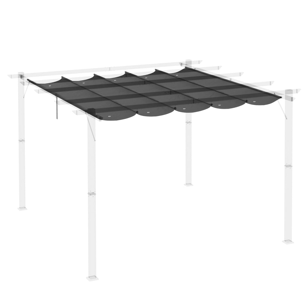 Easycomfort Tettuccio di Ricambio per Gazebo da Giardino 3x3 m with 10 Fori, Copertura in Poliestere, Grigio