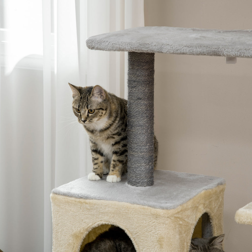 EASYCOMFORT Scratching Post for Cats 156cm High with Bed, House and Sisal Scratching Posts