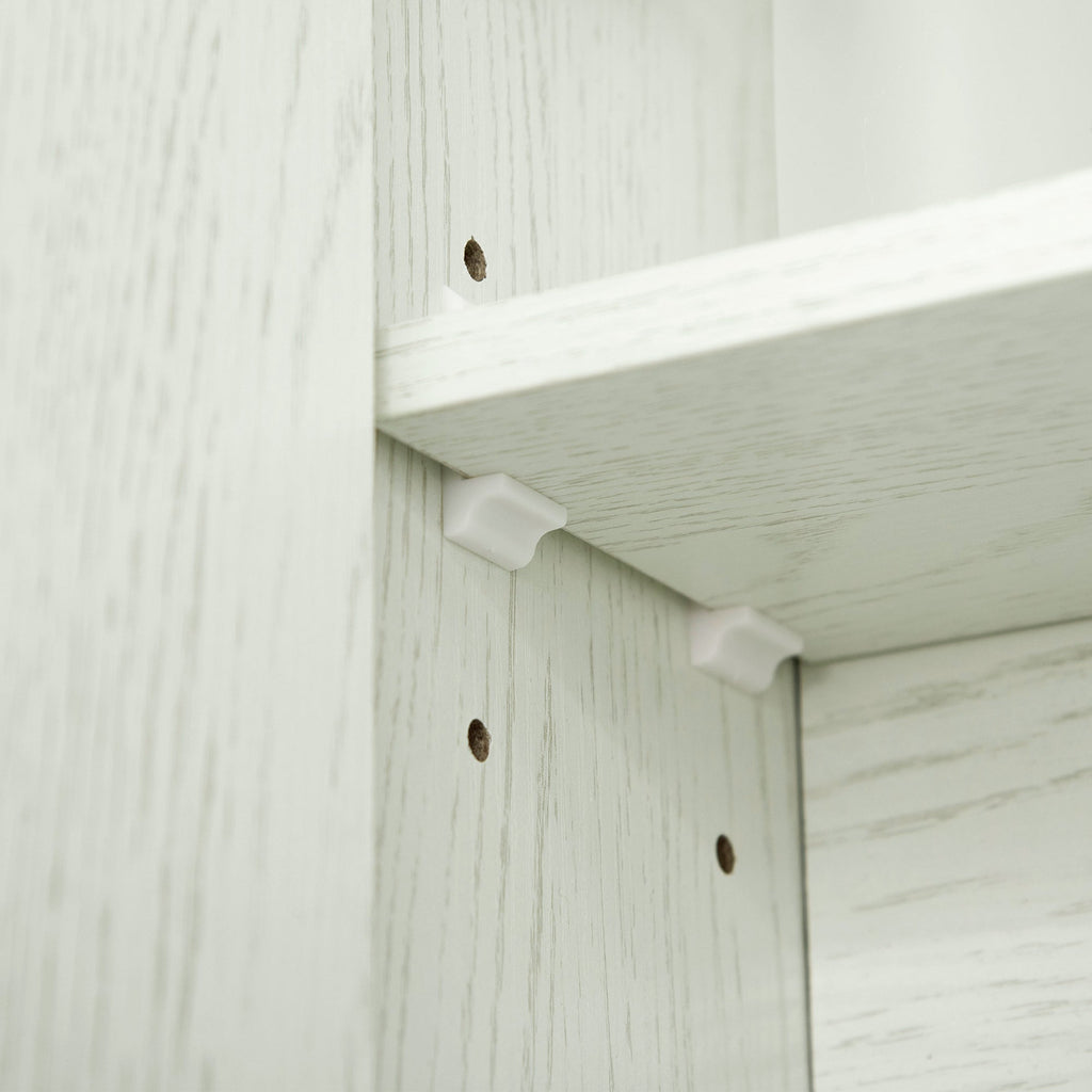 EasyComfort Armadietto Moderno da Bagno with Specchio a 4 Sezioni with Ripiani Regolabili, wall-mounted in Legno e Vetro, 90x15x75 cm, Grigio