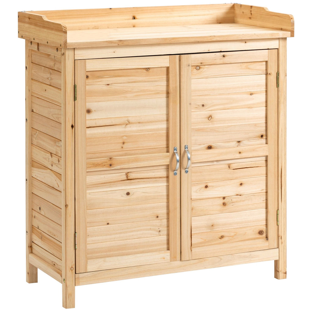 EasyComfort Buitenwandkast 2 schappen, 2-deurs vurenhout 83x40x92 cm