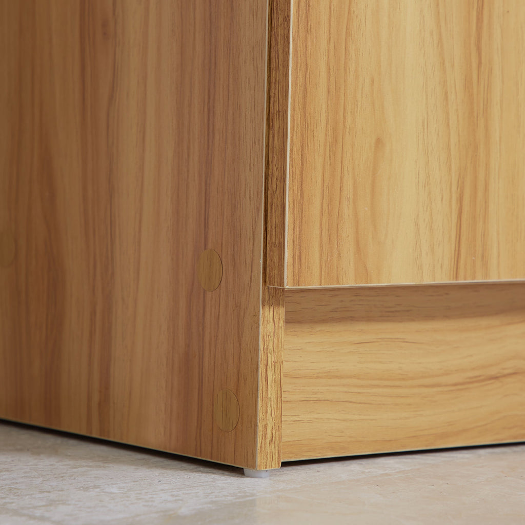 Easycomfort Armadio Scarpiera Salvaspazio e Moderno in Legno per 12 Paia with 4 Ripiani Aperti, 83x30x90 cm, Marrone Chiaro