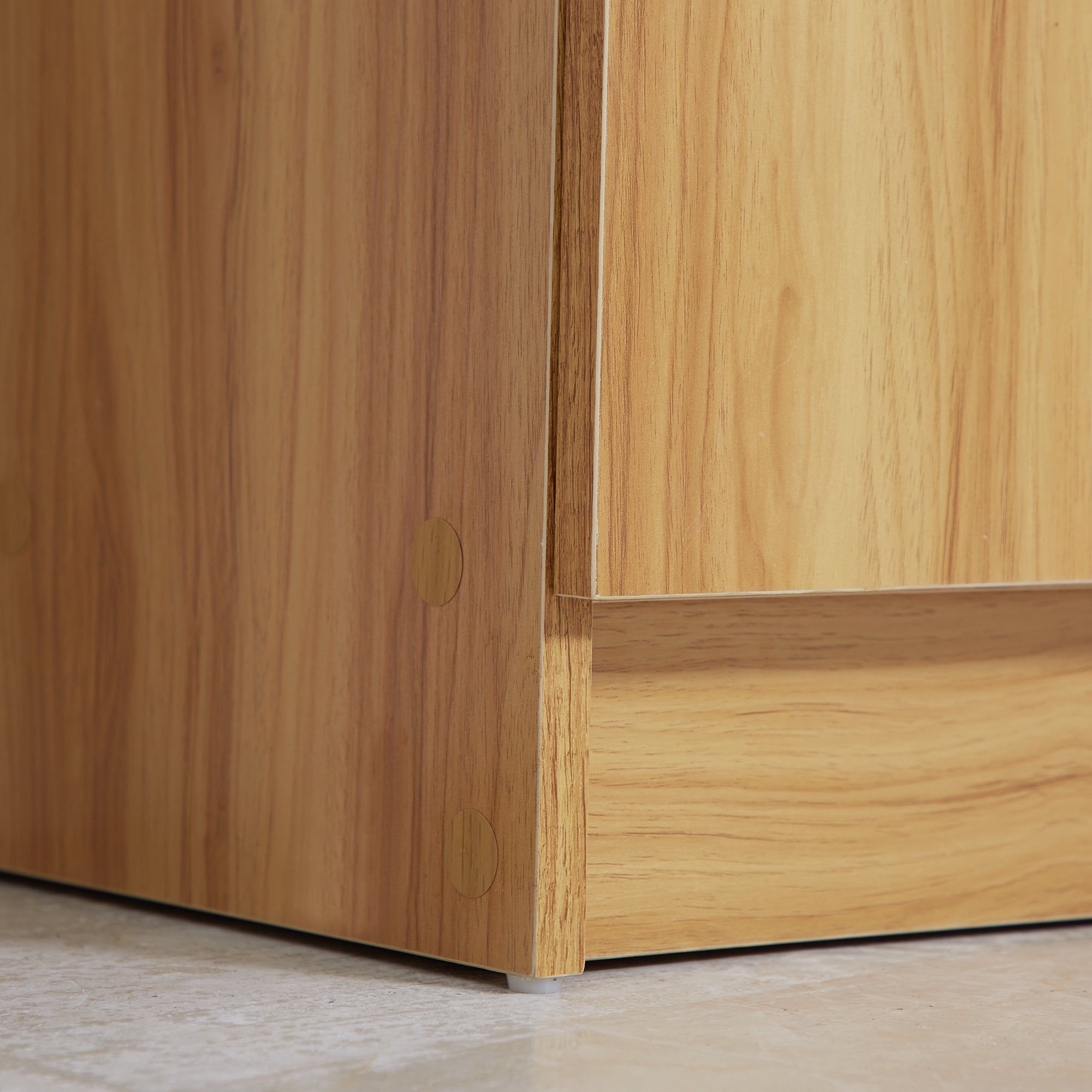 Easycomfort Armadio Scarpiera Salvaspazio e Moderno in Legno per 12 Paia with 4 Ripiani Aperti, 83x30x90 cm, Marrone Chiaro