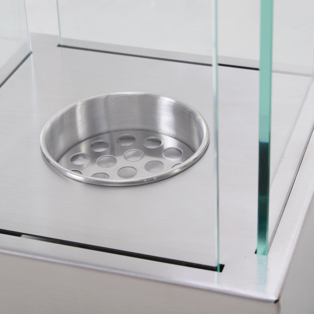 EasyComfort bio-ethanol tafelhaard 0.4L 20x20x33cm, zilver