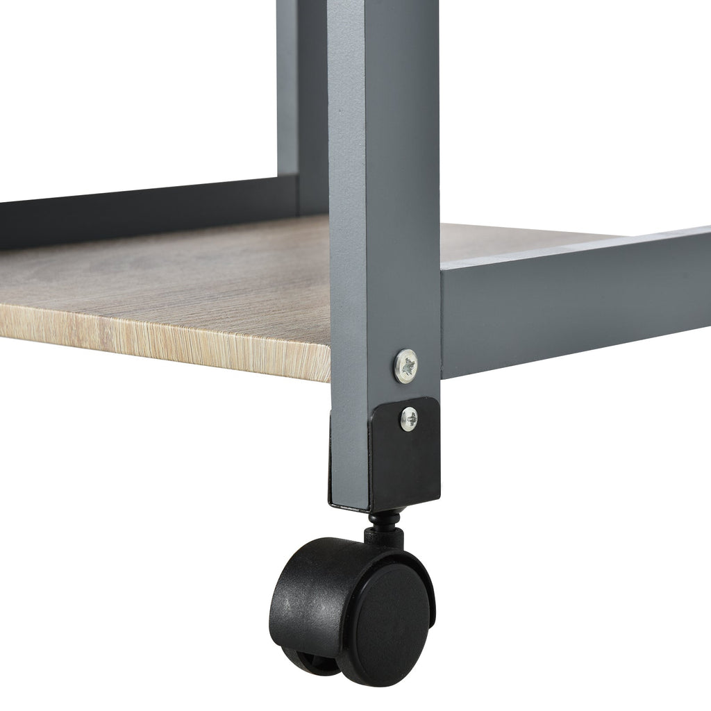 Easycomfort Carrello da Cucina Portavivande with Cassetto, 2 Ripiani e Vassoio Estraibile, 37x37x76cm, Grigio