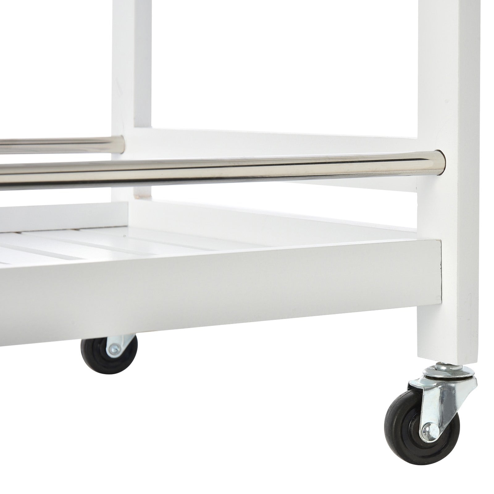 Easycomfort Carrello da Cucina Portavivande in Legno with 3 Ripiani e Ruote, 45x38x78cm, white