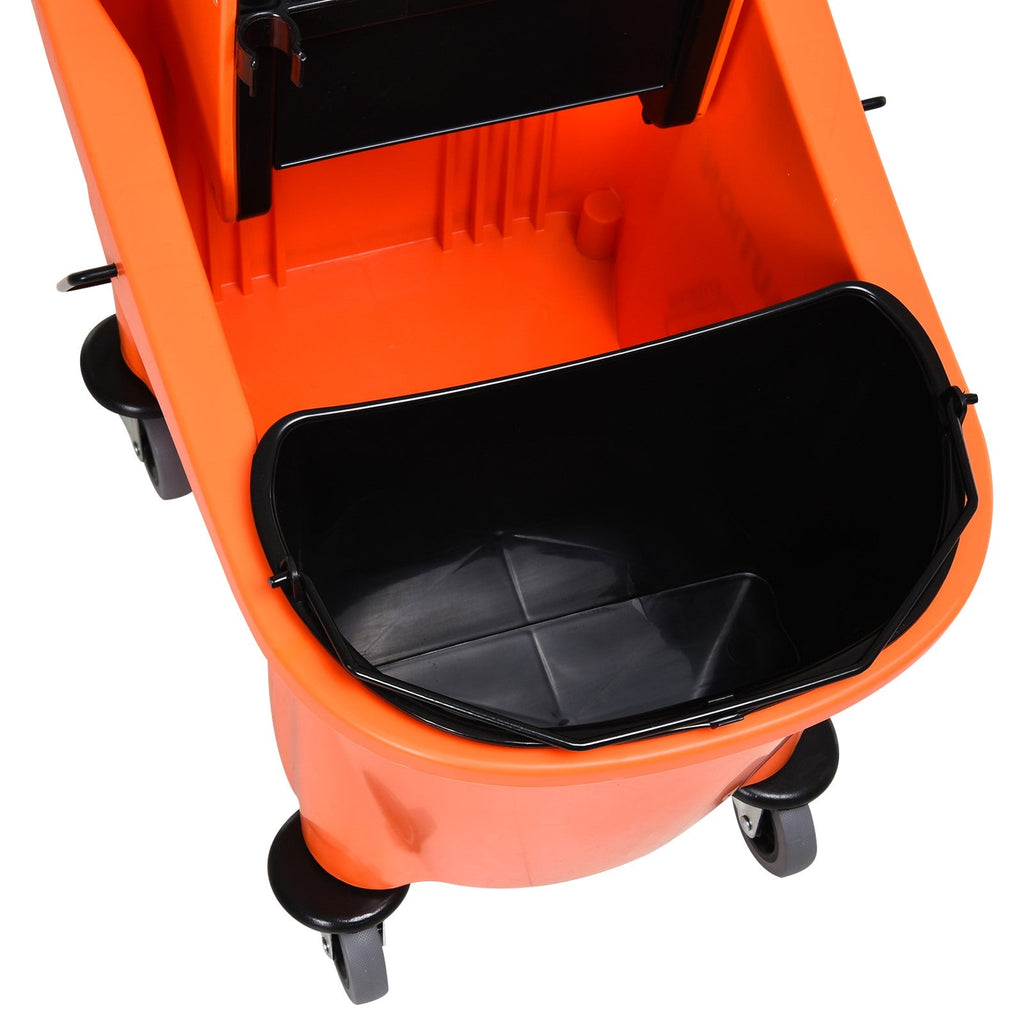 Easycomfort Carrello Secchio Lavapavimenti da 36L with Strizzatore Pressa Arancione