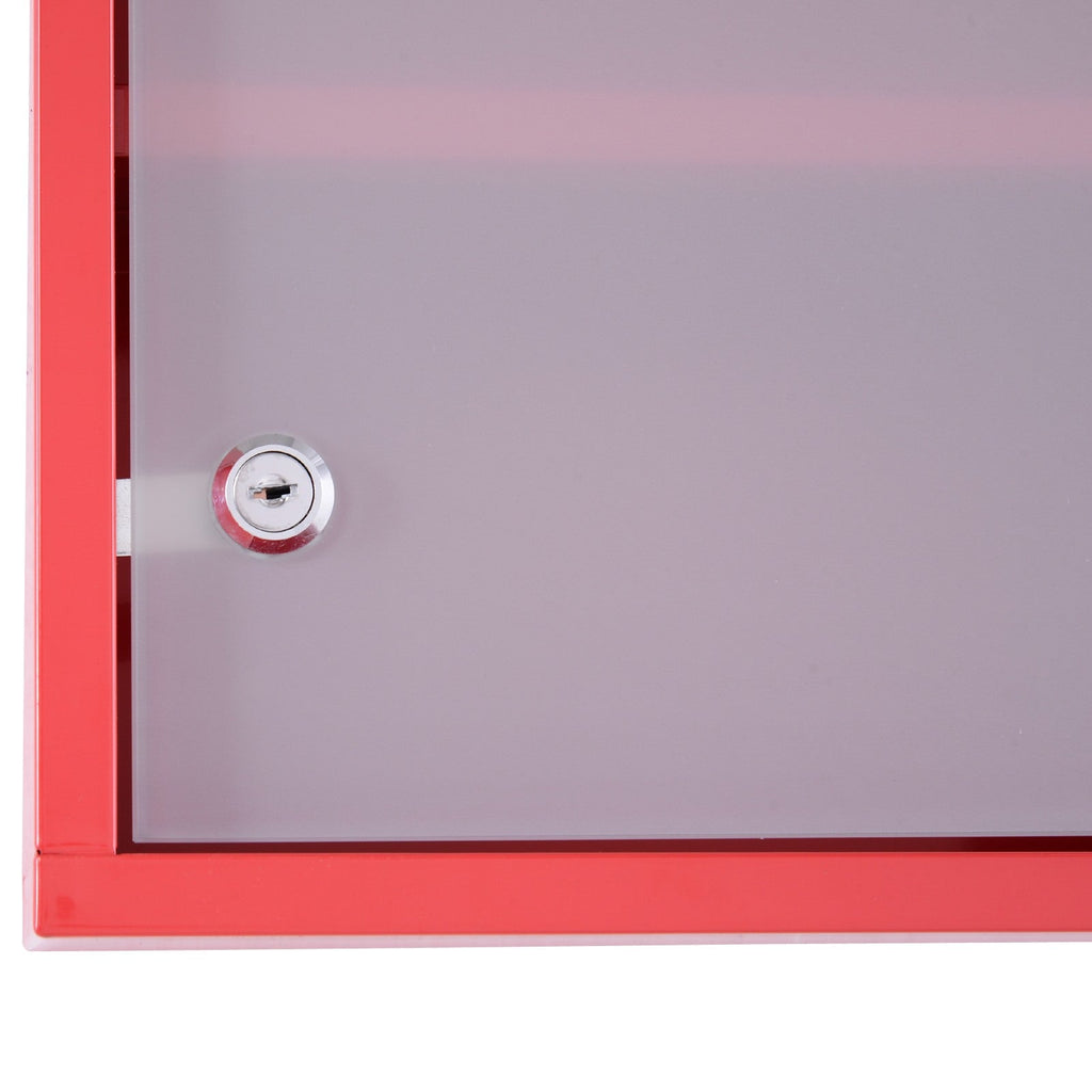 Easycomfort Cassetta Porta Medicine Armadietto Medicinali 4 Livelli Porta in Vetro 60×30×12cm Rosso