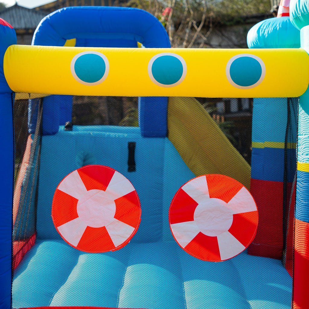 EASYCOMFORT Inflatable Castle 4 in 1 for Children 3-8 Years, Slide and Pool, 265x260x200cm